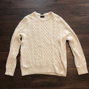 J. Crew Slim Fisherman Cable Crewneck Sweater | L